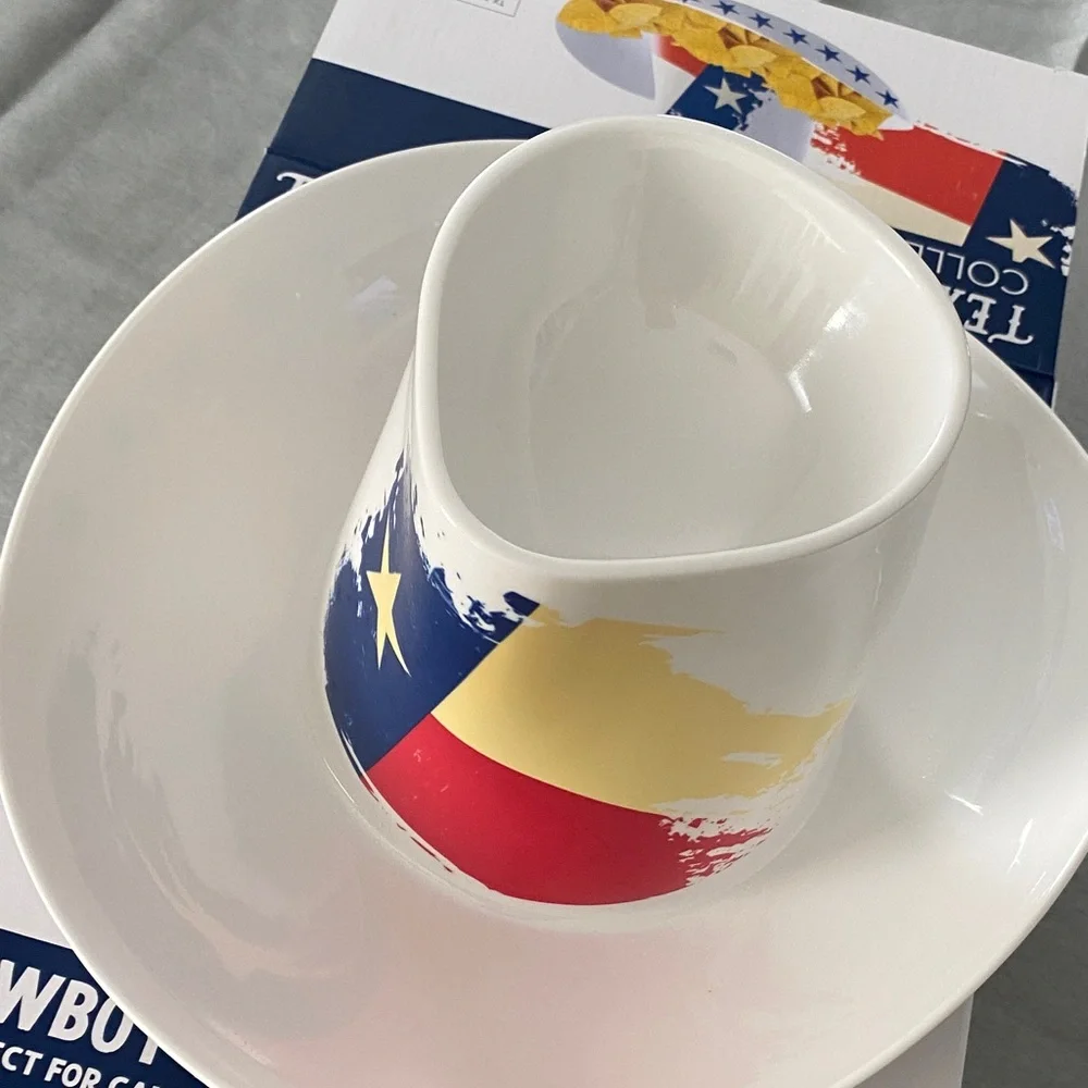 Cowboy Hat Chips and Dip Holder - Patriotic Colors